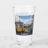 レトロイエロートラムon通りinリスボン，ポルトガル タンブラーグラス (裏面)