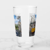 レトロイエロートラムon通りinリスボン，ポルトガル タンブラーグラス (左)