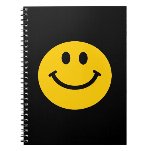 レトロイエローハッピー顔 ノートブック (正面)