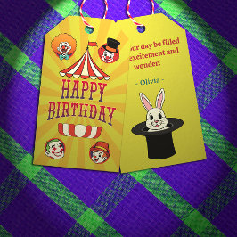 レトロイエロービッグトップサーカス漫画のギフトラベル ギフトタグ