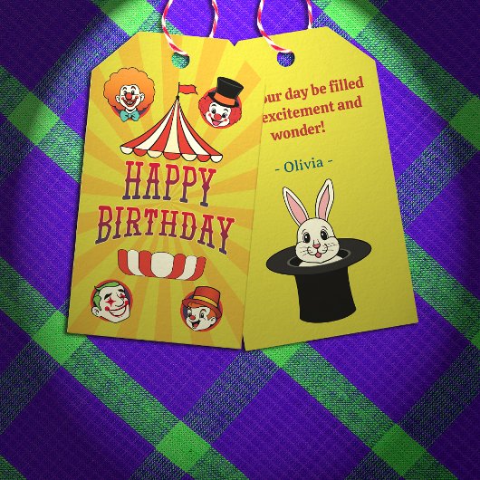 レトロイエロービッグトップサーカス漫画のギフトラベル ギフトタグ