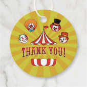 レトロイエロービッグトップサーカス漫画メッセージカード フェイバータグ (正面)