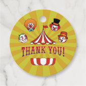 レトロイエロービッグトップサーカス漫画メッセージカード フェイバータグ (正面)