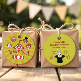 レトロイエロービッグトップサーカス漫画メッセージカード フェイバータグ