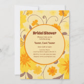 レトロイエローフラワーズ – ブライダルシャワー 招待状 (正面)
