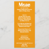 レトロイエローブライトモダングルーヴユニークィーズ結婚 メニュー (正面)