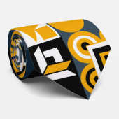 レトロイエローブラック幾何パタモダンーン ネクタイ (ロール)