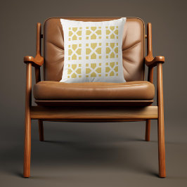 レトロイエローブロックプリントインスパイア クッション