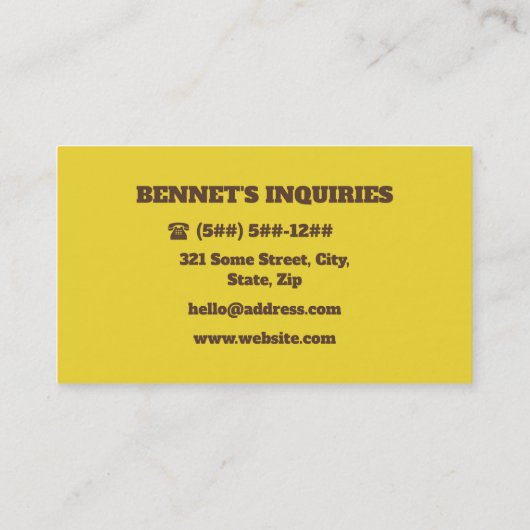 レトロイエロープライベート調査員 名刺 (裏面)