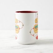 レトロイエローロボット宇宙図 マグカップ (中央)