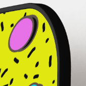 レトロイエロー80sメンフィス抽象芸術スタイル ピックルボールラケット (左詳細)