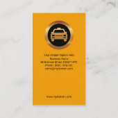 レトロイエロー&ブラックストライプタクシー運転手 名刺 (裏面)