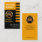 レトロイエロー&ブラックストライプタクシー運転手 名刺 (正面/裏面)