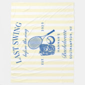 レトロイエロー ラストスウィングビフォアザリング テニス バック フリースブランケット (正面)