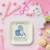 レトロイエロー ラストスウィングビフォアザリング テニス バック ペーパープレート (パーティー)