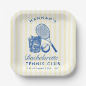 レトロイエロー ラストスウィングビフォアザリング テニス バック ペーパープレート (正面)