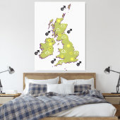 レトロイギリス諸島の天気図 キャンバスプリント (インサイチュ (寝室))