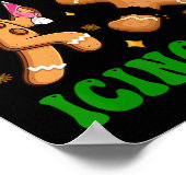 レトロイクナースクリスマスジンジャーブレッド ポスター (角)