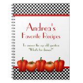 レトロイタリアンキッチンパーソナライズされたレシピ手帳 ノートブック (正面)