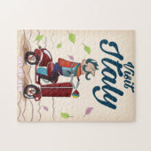 レトロイタリアンスクーターのポスター。 ジグソーパズル (横)