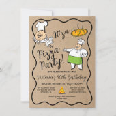 レトロイタリアンピザシェフパーティー 招待状 (正面)