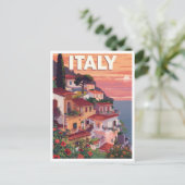 レトロイタリアンリビエラシーサイドヴィラアンド海 ポストカード (スタンド正面)