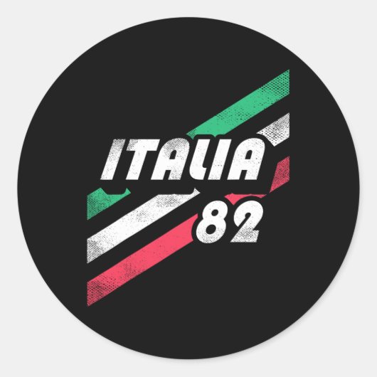 レトロイタリア 80年代風 イタリア国旗デザイン ラウンドシール (正面)