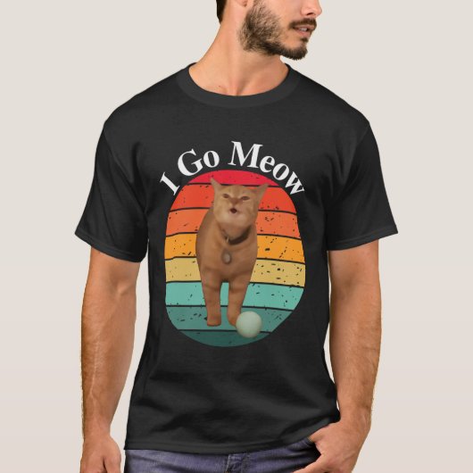 レトロイニャーキャッおもしろいト歌唱ミーム Tシャツ (正面)