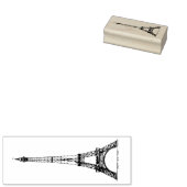 レトロイメージエッフェルタワー付き6サイズゴムスタンプ ラバースタンプ (押印)