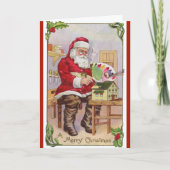 レトロイメージサンタズ絵を描ドールハウスクリスマス シーズンカード (正面)