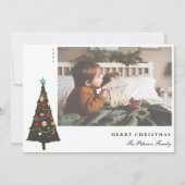 レトロイラストのクリスマスツリー モダン シーズンカード (正面)
