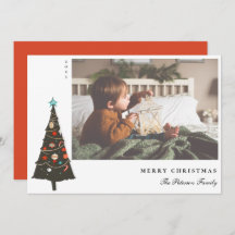 レトロイラストのクリスマスツリー モダン