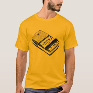 レトロイラストレーションテープレコーダーティー Tシャツ
