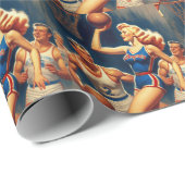 レトロイラストレーション ラッピングペーパー (ロールコーナー)