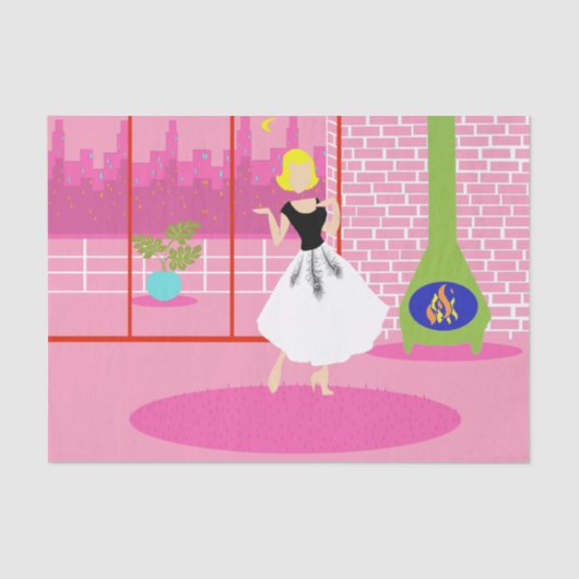 レトロインザピンクティッシュペーパー 薄葉紙 (正面)