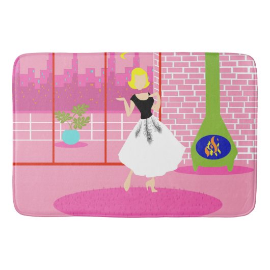 レトロインザピンクバスマット バスマット (正面)