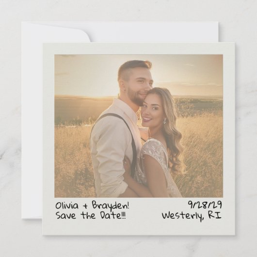 レトロインスタントカメラ写真QRで日付を保存 セーブザデート (正面)