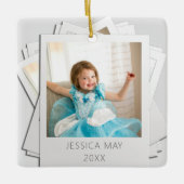 レトロインスタントフォトフレーム名年オーナメント セラミックオーナメント (正面)