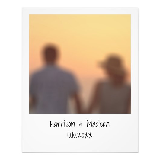 レトロインスタント写真カスタム名カジュアルポスター フォトプリント            (正面)