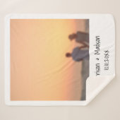 レトロインスタント写真カスタム名モダン シェルパブランケット (正面(横))