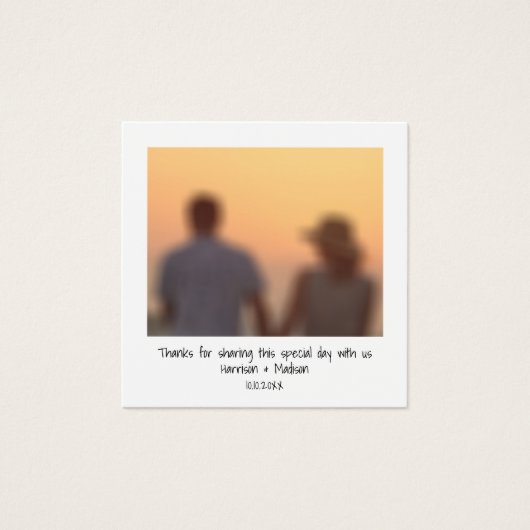 レトロインスタント写真名結婚式の引き出物カード (正面)