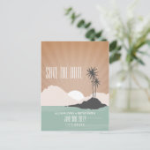 レトロインスパイアアイラムビーチ結婚式保存日付 案内ポストカード (スタンド正面)