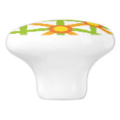 レトロインスパイアオレンジグリーンとイエローパターン セラミックノブ (側面)