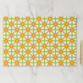 レトロインスパイアオレンジグリーンとイエローパターン ペーパーパッド (インサイチュ)