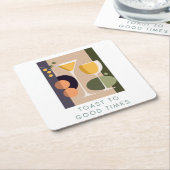 レトロインスパイアカクテルコースター スクエアペーパーコースター (アングル)