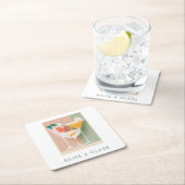 レトロインスパイアカクテルコースター スクエアペーパーコースター (インサイチュ)