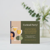 レトロインスパイアカクテルパーティの招待状 案内状 (スタンド正面)