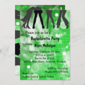レトロインスパイアグリーンバチェロレッテ招待状 招待状 (正面/裏面)