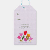 レトロインスパイアチューリかわいらしップ点々のあるありがとう ギフトタグ (裏面)