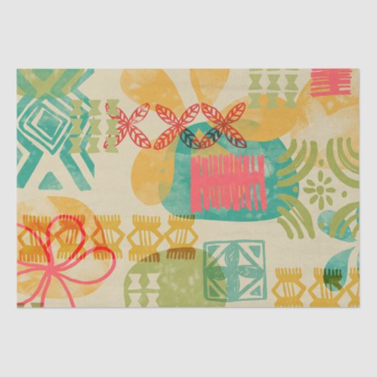 レトロインスパイアハワイアンプリントパターン 薄葉紙 (正面)